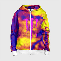 Толстовка на молнии детская Monster energy storm grunge, цвет: 3D-белый