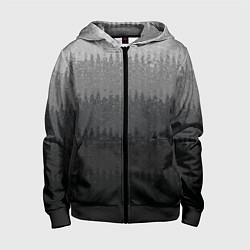 Детская толстовка на молнии Градиент полосами тёмно-серый графитовый