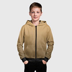 Толстовка на молнии детская Градиент бежевый текстура, цвет: 3D-черный — фото 2