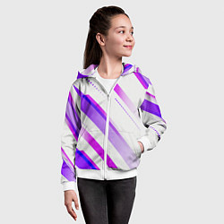 Толстовка на молнии детская Color white pink, цвет: 3D-белый — фото 2