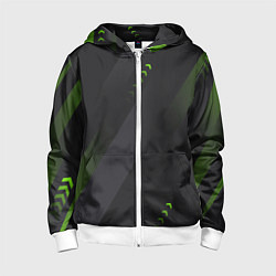 Детская толстовка на молнии Color black green