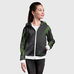 Толстовка на молнии детская Color black green, цвет: 3D-белый — фото 2