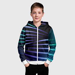Толстовка на молнии детская Color black blue, цвет: 3D-белый — фото 2