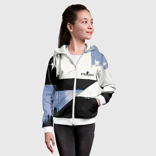 Детская толстовка на молнии CS GO контрудар / 3D-Белый – фото 4