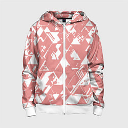 Детская толстовка на молнии Розовый с белыми вставками абстрактный
