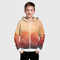 Толстовка на молнии детская Градиент в персиковых тоннах, цвет: 3D-белый — фото 2