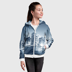 Толстовка на молнии детская New York город, цвет: 3D-белый — фото 2