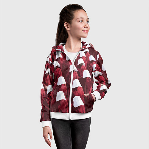 Детская толстовка на молнии Рассказ служанки паттерн / 3D-Белый – фото 4