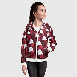 Толстовка на молнии детская Рассказ служанки паттерн, цвет: 3D-белый — фото 2