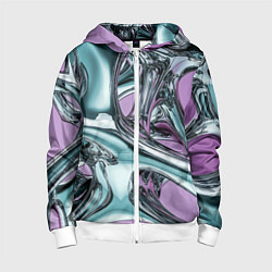 Детская толстовка на молнии Металлическая абстракция на фиолетовом фоне