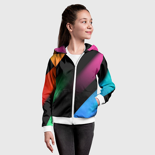 Детская толстовка на молнии Multicoloured / 3D-Белый – фото 4