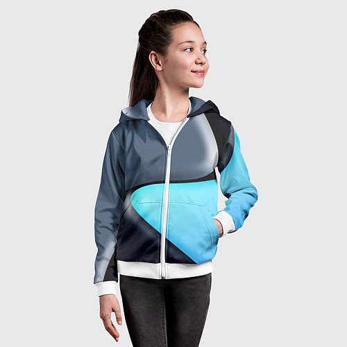Детская толстовка на молнии Разноцветный / 3D-Белый – фото 4