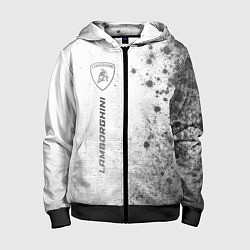 Толстовка на молнии детская Lamborghini - white gradient по-вертикали, цвет: 3D-черный