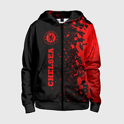 Детская толстовка на молнии Chelsea - red gradient по-вертикали