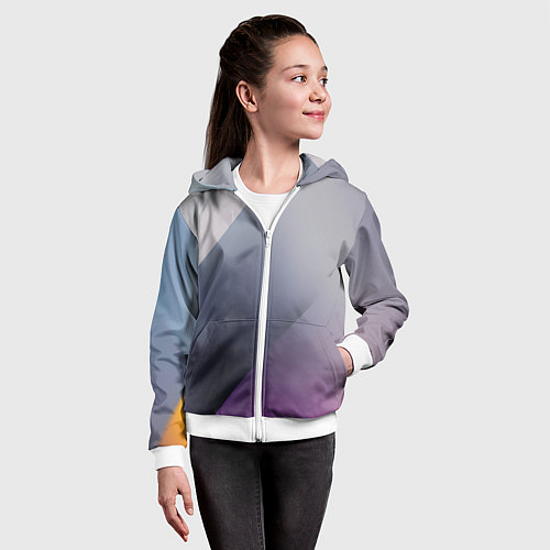 Детская толстовка на молнии Color grey with stripes / 3D-Белый – фото 4