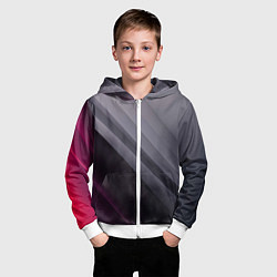 Толстовка на молнии детская Color black grey, цвет: 3D-белый — фото 2