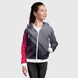 Толстовка на молнии детская Color black grey, цвет: 3D-белый — фото 2