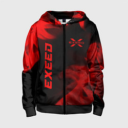 Толстовка на молнии детская Exeed - red gradient вертикально, цвет: 3D-черный
