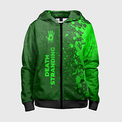 Детская толстовка на молнии Death Stranding - green gradient по-вертикали