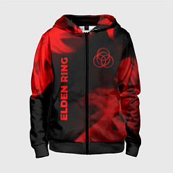 Толстовка на молнии детская Elden Ring - red gradient вертикально, цвет: 3D-черный
