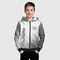 Толстовка на молнии детская Toyota - white gradient вертикально, цвет: 3D-черный — фото 2