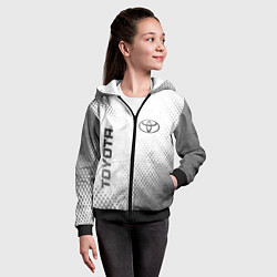 Толстовка на молнии детская Toyota - white gradient вертикально, цвет: 3D-черный — фото 2