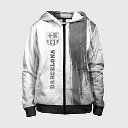 Толстовка на молнии детская Barcelona - white gradient по-вертикали, цвет: 3D-черный