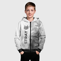Толстовка на молнии детская Stray - white gradient по-вертикали, цвет: 3D-черный — фото 2
