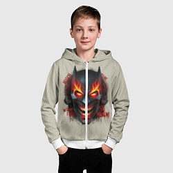 Толстовка на молнии детская Огенный Бэтмент, цвет: 3D-белый — фото 2