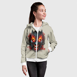 Толстовка на молнии детская Огенный Бэтмент, цвет: 3D-белый — фото 2