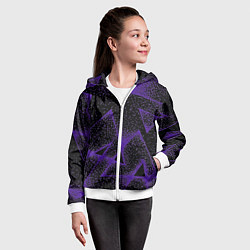 Толстовка на молнии детская The triangle is purple, цвет: 3D-белый — фото 2