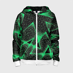 Детская толстовка на молнии A light green triangle with dots