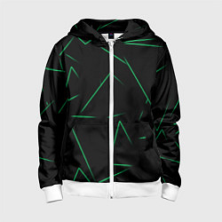 Толстовка на молнии детская Color light green line, цвет: 3D-белый