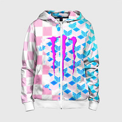 Детская толстовка на молнии Monster energy neon anime