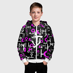 Толстовка на молнии детская Doom неоновый паттерн, цвет: 3D-белый — фото 2