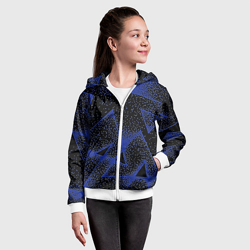 Детская толстовка на молнии Triangles with dots / 3D-Белый – фото 4
