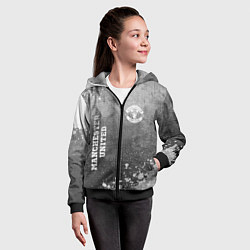 Толстовка на молнии детская Manchester United - grey gradient вертикально, цвет: 3D-черный — фото 2