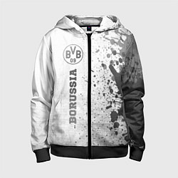Детская толстовка на молнии Borussia - white gradient по-вертикали