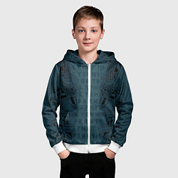 Толстовка на молнии детская Руны и скандинавская татуировка Одина, цвет: 3D-белый — фото 2