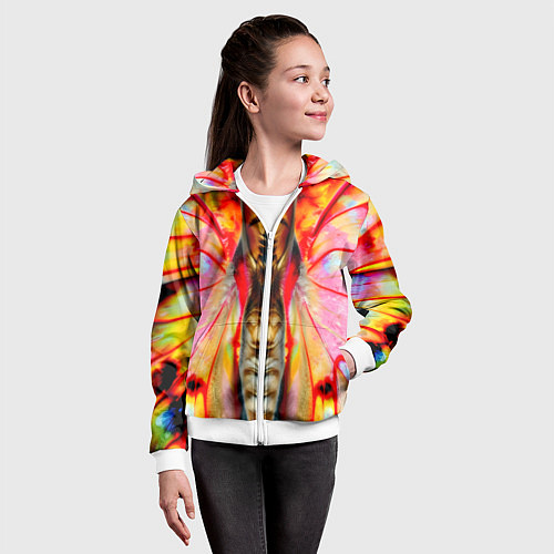 Детская толстовка на молнии Разворот бабочки / 3D-Белый – фото 4