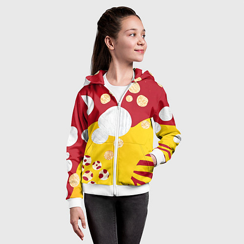 Детская толстовка на молнии Анималистичный паттерн / 3D-Белый – фото 4