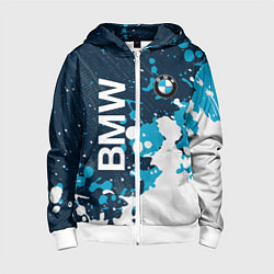 Толстовка на молнии детская Bmw брызги, цвет: 3D-белый