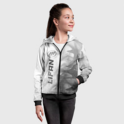 Толстовка на молнии детская Lifan - white gradient по-вертикали, цвет: 3D-черный — фото 2