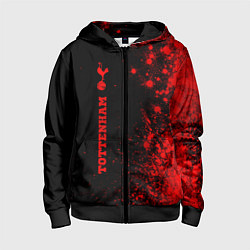 Детская толстовка на молнии Tottenham - red gradient по-вертикали