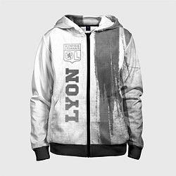 Детская толстовка на молнии Lyon - white gradient по-вертикали
