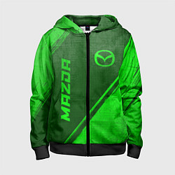 Толстовка на молнии детская Mazda - green gradient вертикально, цвет: 3D-черный