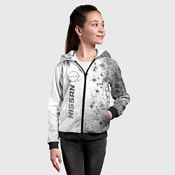 Толстовка на молнии детская Nissan - white gradient по-вертикали, цвет: 3D-черный — фото 2