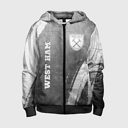 Толстовка на молнии детская West Ham - grey gradient вертикально, цвет: 3D-черный