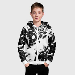 Толстовка на молнии детская Белый с чёрной абстракцией, цвет: 3D-белый — фото 2