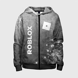 Толстовка на молнии детская Roblox - grey gradient вертикально, цвет: 3D-черный